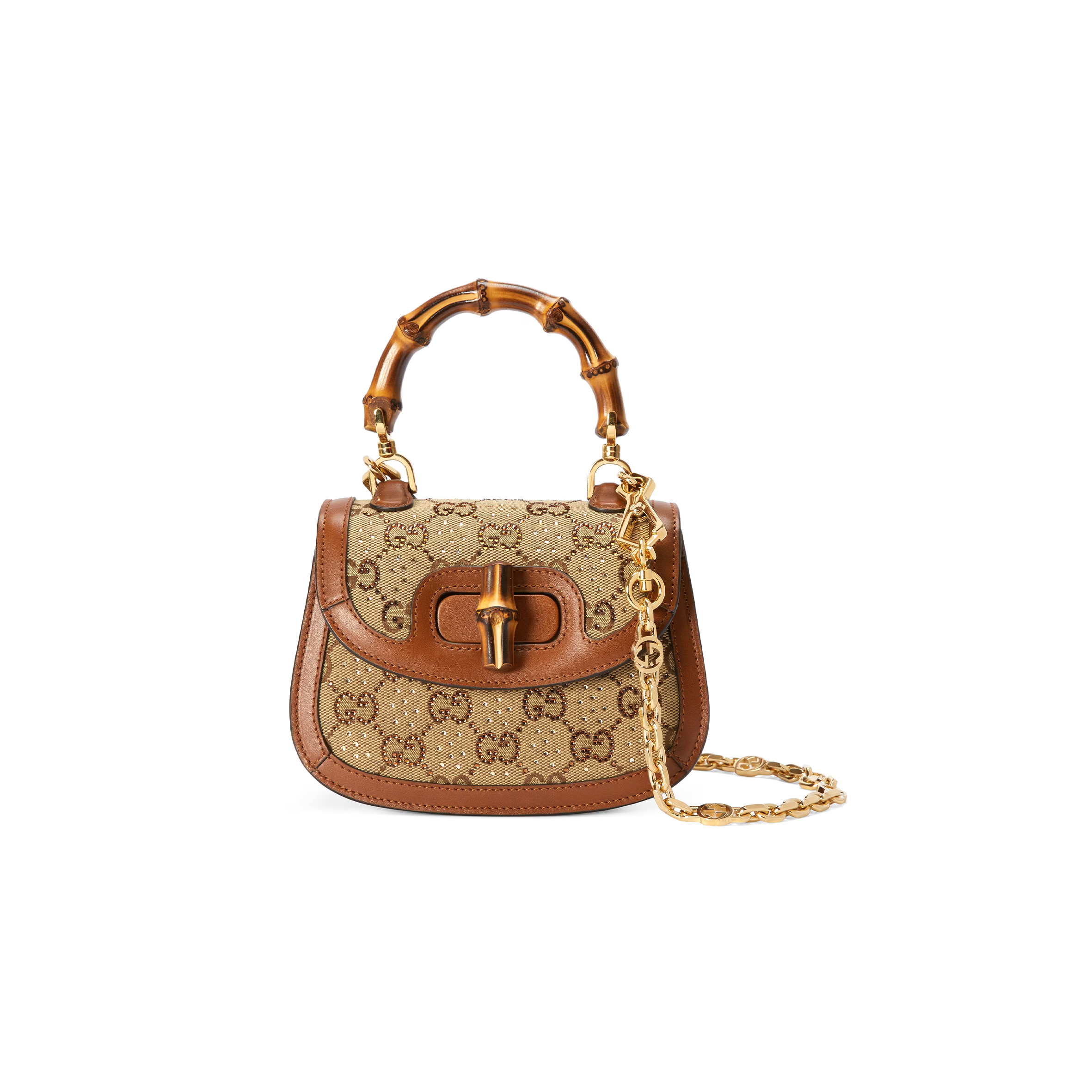G*u*i bamboo 1947 crystals mini bag 735116 (17*12.5*8cm)